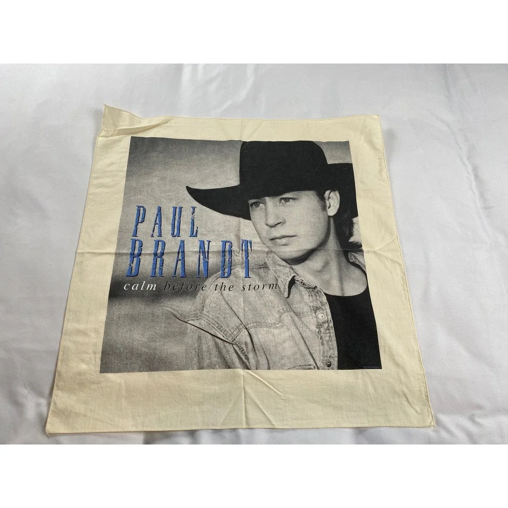 Paul Brandt Bandana Unisex OS Cream Excellent 1996 Calm Before the Storm Graphic
